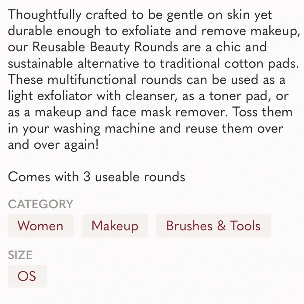 NWT Saie Set of 3 Reusable Beauty Rounds